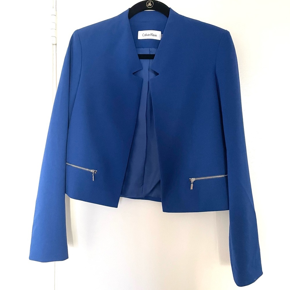 Calvin Klein royal blue cropped blazer